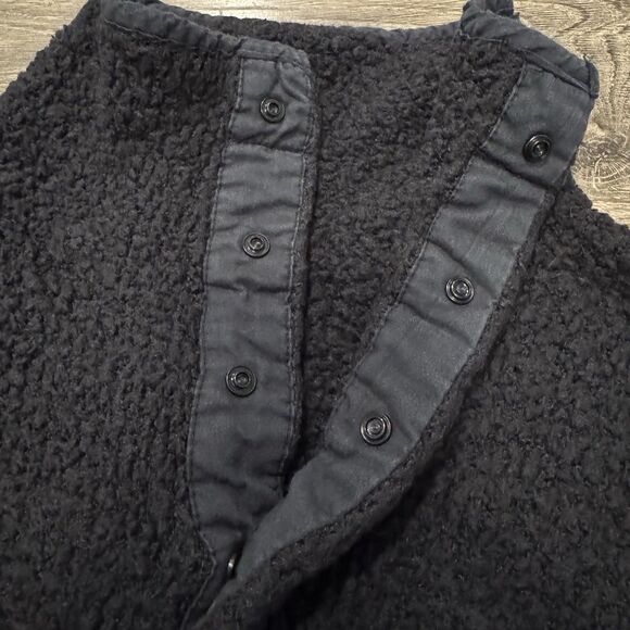 SKIMS Cozy Sherpa Pullover Sweater Quarter Snap Black Plus Sz 4X Teddy Fleece - Picture 8 of 9